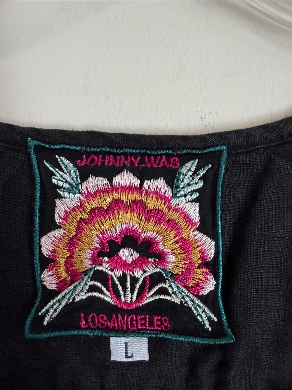 Johnny Was Embroidered Tunic Dress 100% Linen Western Size Large - Picture 5 of 9